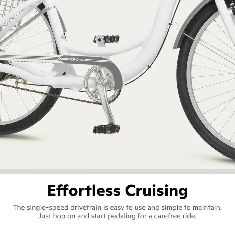 Schwinn Meridian Adult Tricycle  26-Inch Cruiser with Low-Step Frame, Wide Seat, and Rear Folding Basket