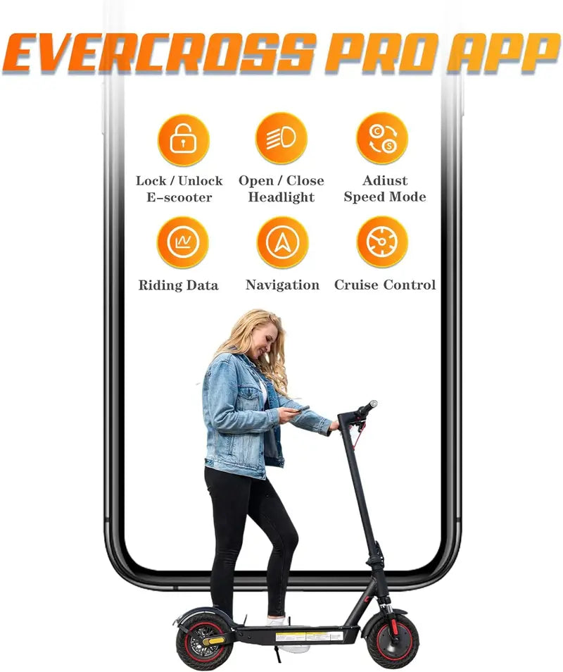 Evercross EV10K Pro Electric Scooter  500W Motor, 35 km Range, 10″ Pneumatic Tires, IP54 Rated