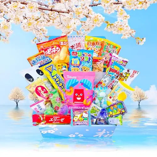 Sakura Box 30-Piece Japanese Snacks & Candy Dagashi Gift Set