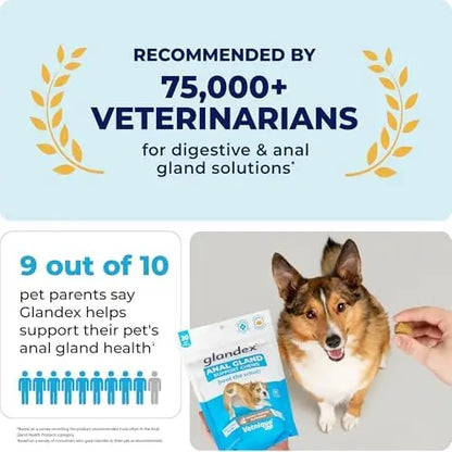 Glandex Peanut Butter Chews for Dogs  120ct | Anal Gland Support, Probiotics, Fiber | Boot The Scoot