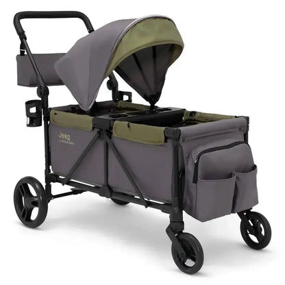 Delta Children Jeep Sport All-Terrain Stroller Wagon  Includes Canopy & Parent Organizer