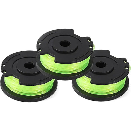 WORKPROX Star-Shaped Trimmer Line  16.4-Foot Green Nylon Spool (0.055″ Diameter, 3-Pack)
