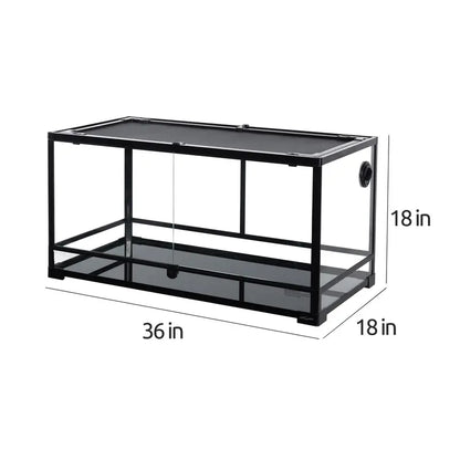 REPTI-ZOO 40-Gallon Front-Opening Glass Terrarium  Dual Door Design for Reptiles