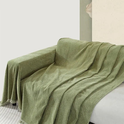 Decorative Sofa Throw Blanket  Patterned Design with Boho Tassel Trim