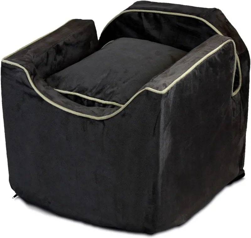 Lookout I Dog Booster Seat  Elevated Pet Car Seat for Small Dogs (515 lbs), Black Diamond Fabric with Washable Cover