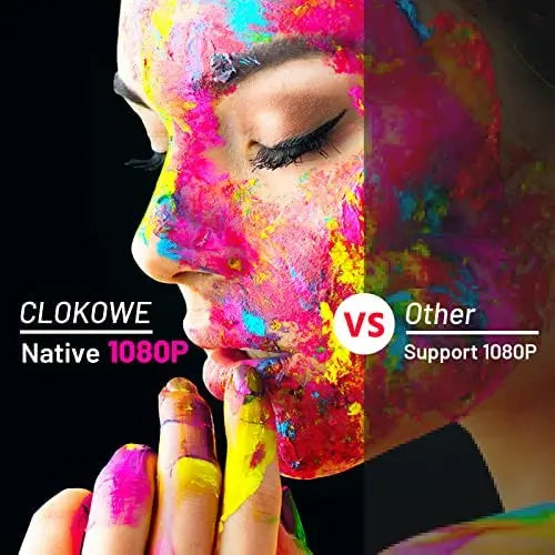 CLOKOWE Portable Bluetooth Projector  1080P HD, 9600 Lumens, 5G WiFi, 4K Support & Dolby Audio