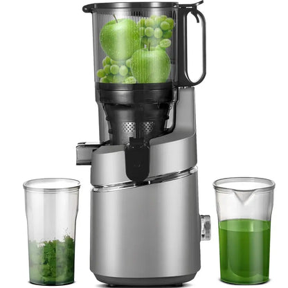 AMZCHEF Masticating Juicer  5.3-Inch Feed Chute, Slow Cold-Press Technology