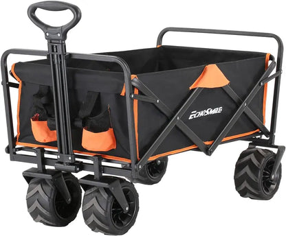 Heavy-Duty Folding Caravan Cart  350 lb Capacity Outdoor Rolling Grocery & Camping Trolley