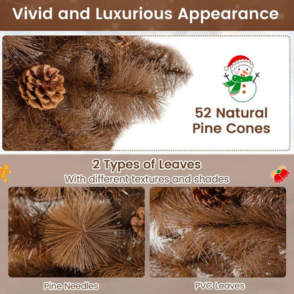 6-Foot Chocolate-Tone Christmas Tree  493 Realistic PVC Pine Needles with Lifelike Tips