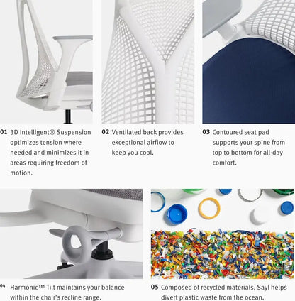 Herman Miller Sayl Chair  Ergonomic Task Seating with Dynamic Y-Back Support