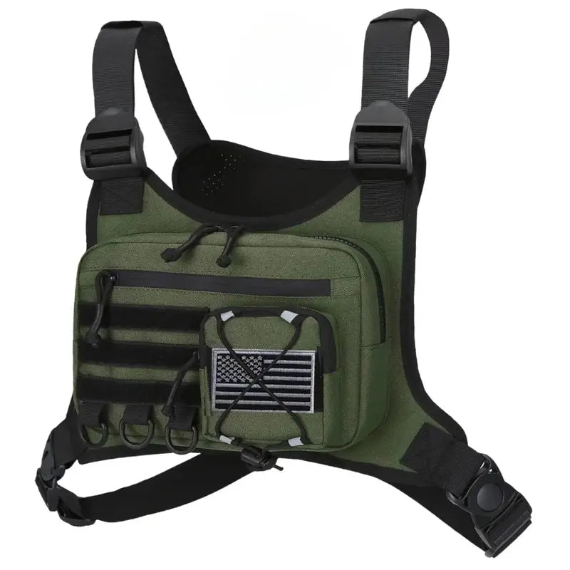 Adjustable Outdoor Chest Pack  Zippered Front Compartment & Ergonomic Straps