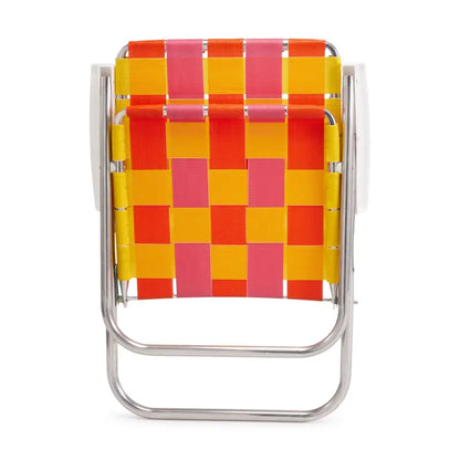 Classic Sunset Lawn Chair  Foldable Aluminum Outdoor Seating with Comfortable Backrest