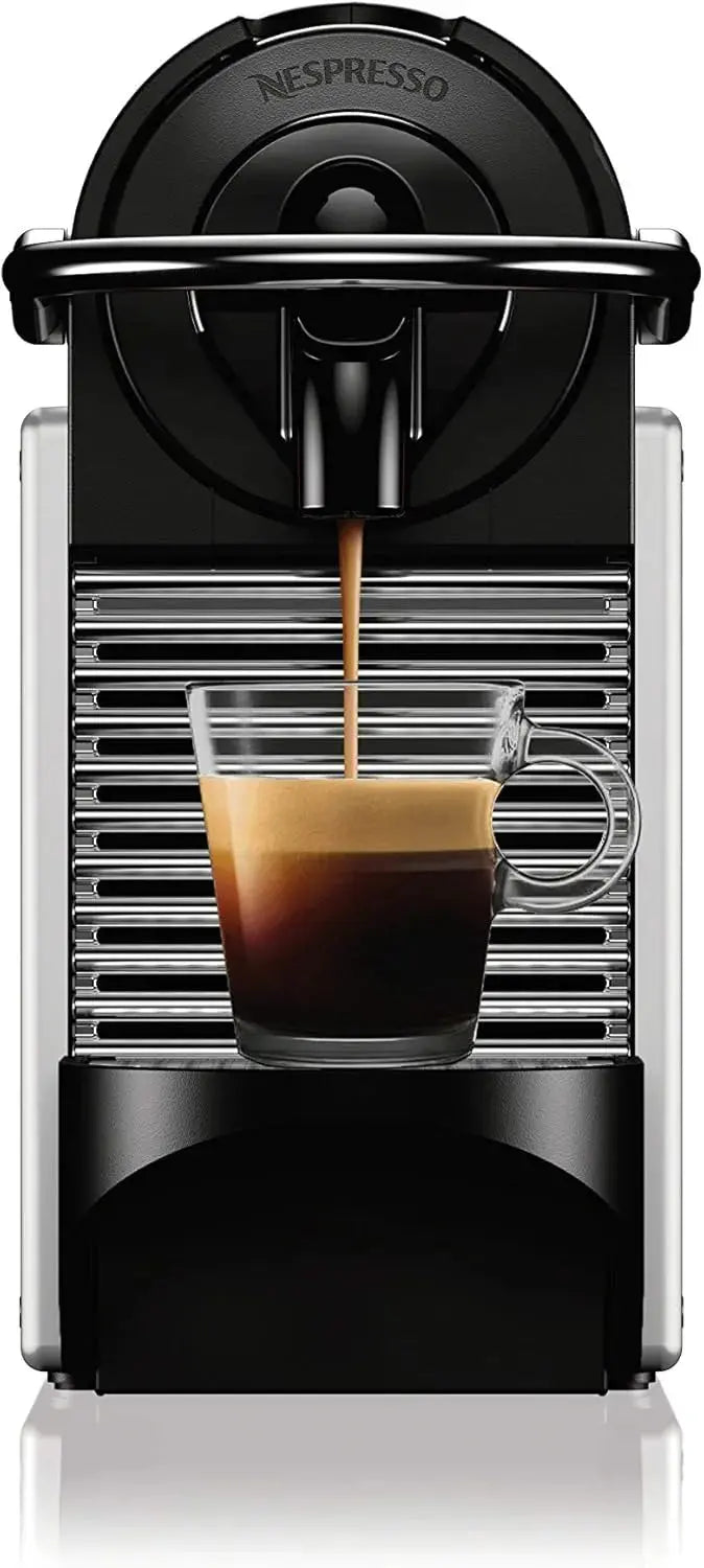 Nespresso Pixie by De’Longhi Espresso Machine  Compact Aluminum 19-Bar Pump System, Silver Design, 1100ml Water Tank