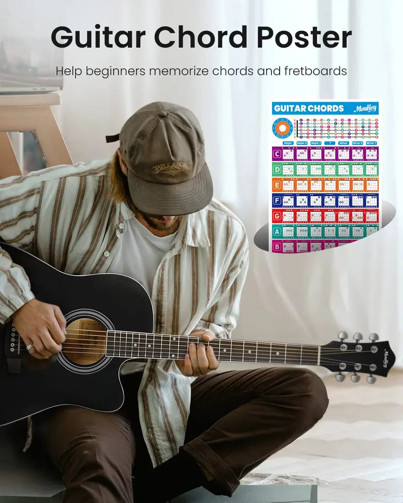 Moukey 41-Inch Acoustic Guitar Starter Pack  Beginner-Friendly for Teens & Adults
