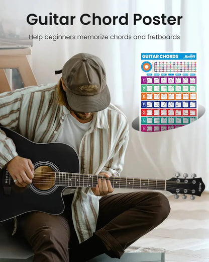 Moukey 41-Inch Acoustic Guitar Starter Pack  Beginner-Friendly for Teens & Adults