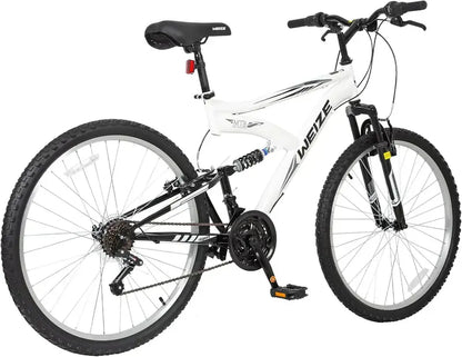 WEIZE 26″ / 27.5″ Hybrid Mountain Bike — 18-Speed Full-Suspension Outdoor Bike with High-Carbon Steel Frame