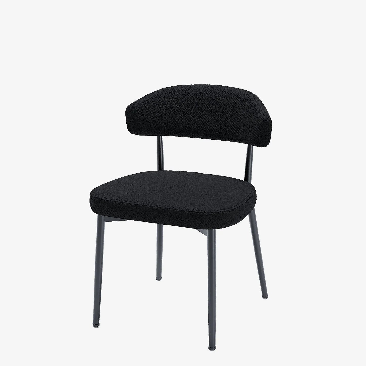 Lot de 2 chaises de salle   manger en tissu bouclette gris anthracite & m tal noir Mona