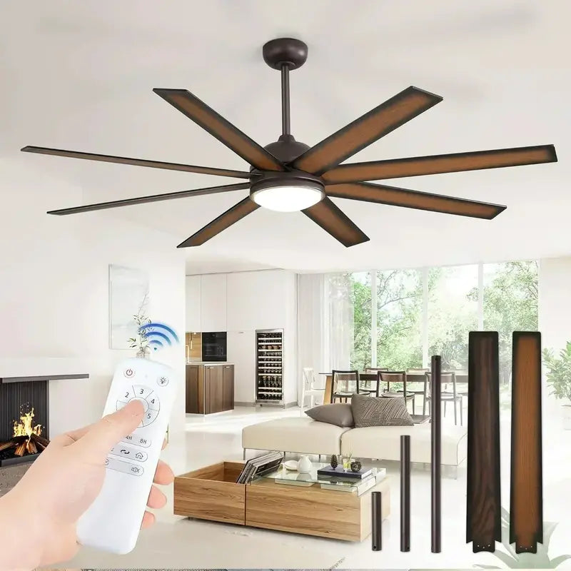 8-Blade 65-Inch Indoor/Outdoor Ceiling Fan  Quiet Operation & Wide-Area Airflow