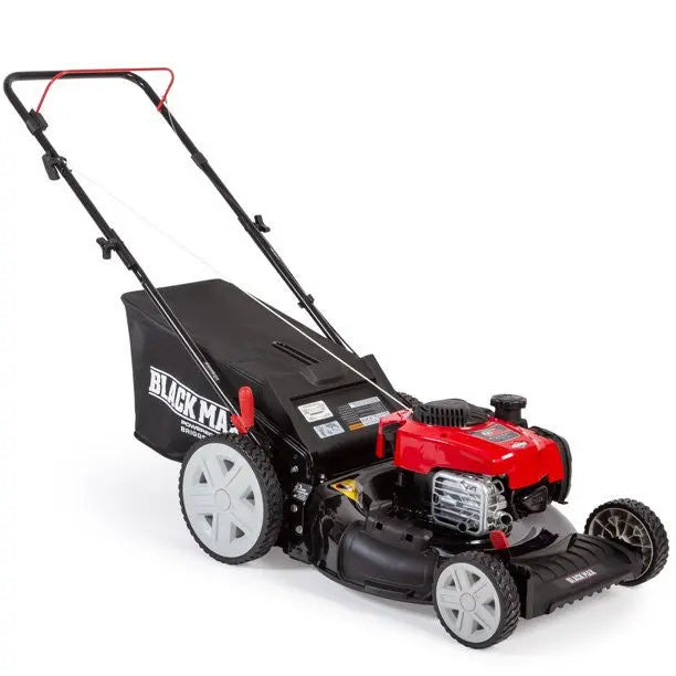 21-Inch 150cc Gas Push Lawn Mower Featuring Mow-N-Stow Storage Design