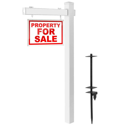 6-Foot Vinyl UPVC Real Estate Sign Post for Yard Displays and Open House Signs