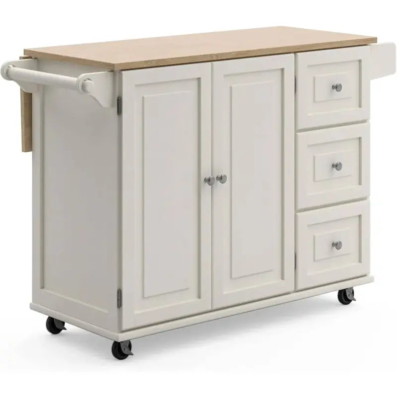 Homestyles Dolly Madison Mobile Kitchen Island  Drop-Leaf Breakfast Bar with Casters