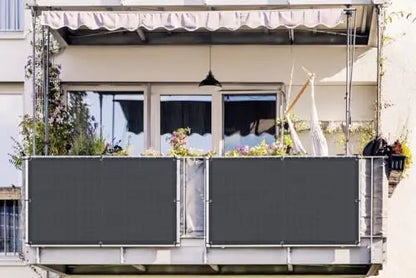 LOVE STORY 3’x10′ Charcoal HDPE Privacy Screen Fence Cover  UV Protection, Weather-Resistant for Deck, Patio, Backyard, Pool, Porch, Railing