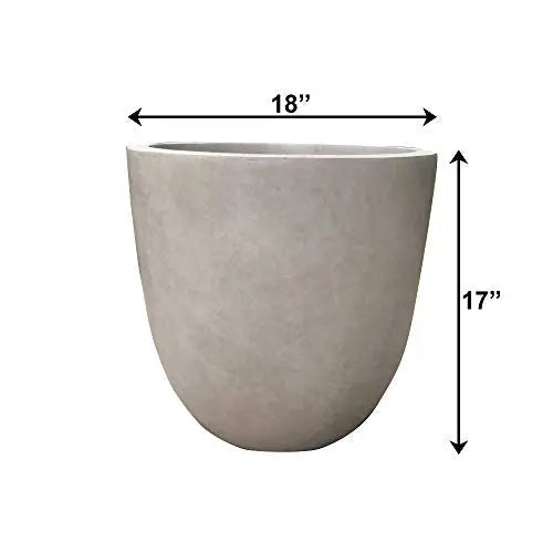 Kante Lightweight Durable Modern Round Outdoor Planter, 18  x 18  x 17