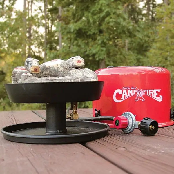 Camco Little Red Portable Propane Fire Pit — 65,000 BTU, 11.25″ Fire Tray, Camp & Patio Ready, Wind-Resistant Design