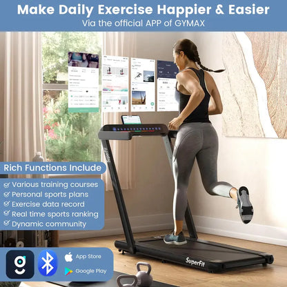 Compact Under-Desk Folding Treadmill, 2.25 HP Home Office Walking Treadmill with Touchscreen Control