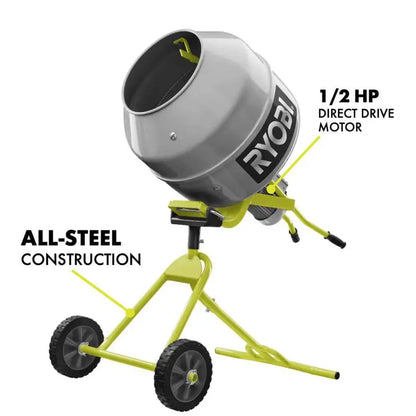 5.0-Cubic-Foot Portable Concrete Mixer  RMX001 Compact Motorized Batch Mixer for Contractors & Homeowners