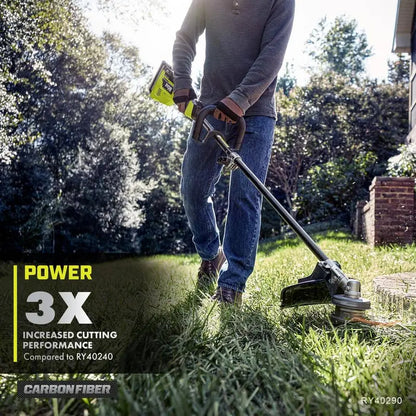 RYOBI 40V HP Brushless 21 in. Cordless Walk Behind Self-Propelled Lawn Mower & Trimmer  (3) Batteries/(2) Rapid Chargers RY401140-4X
