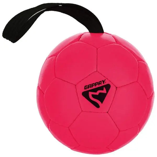 Gappay Leather Soccer Ball Tug Toy with Handle, 6.25″ Diameter, Adjustable Firmness, Organic Leather
