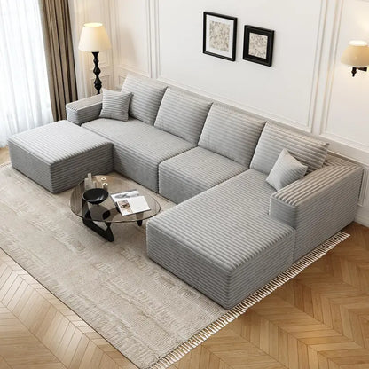 Cloud Modular L-Shaped Sectional Sofa  107.5-Inch Modern Minimalist Upholstered Couch with Chaise
