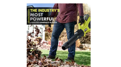 RYOBI 40V HP Cordless Leaf Blower  Brushless Motor, 730 CFM & 190 MPH Air Speed, Ultra-Quiet 57 dB with Dual 4.0Ah Batteries and Charger