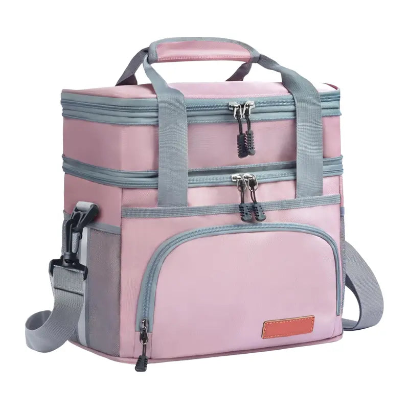 16L Insulated Lunch Tote with Segregated Compartments and Adjustable Shoulder Strap