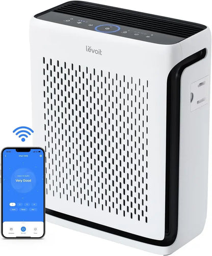 Large-Room Air Purifier  Real-Time Air Quality Monitor, Washable Pre-Filter, Pet-Safe Design