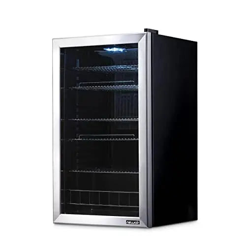 Freestanding Beverage Cooler  126-Can Capacity with Right-Hinge Tempered Glass Door