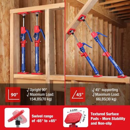WORKPRO Adjustable Cabinet Support Jack Pole for Safe Installation