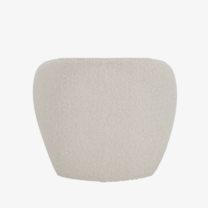 Fauteuil design bouclette gris-cr me Pablo