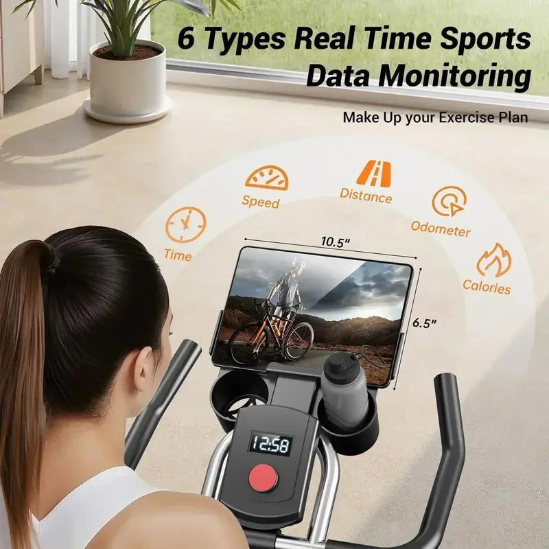 CURSOR FITNESS Heavy-Duty Exercise Bike  300 LB Capacity, Silent Belt Drive Home Trainer