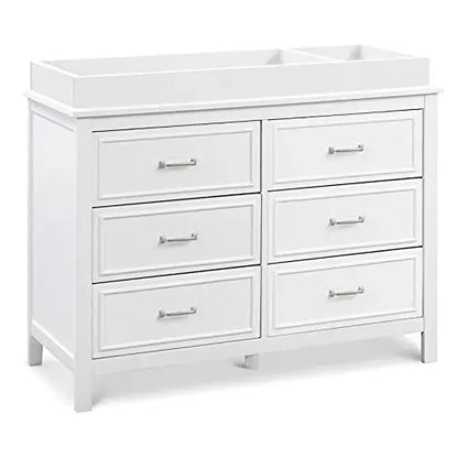DaVinci Charlie 6-Drawer Double Dresser, White  Durable Pinewood, Versatile Design, Safety Features