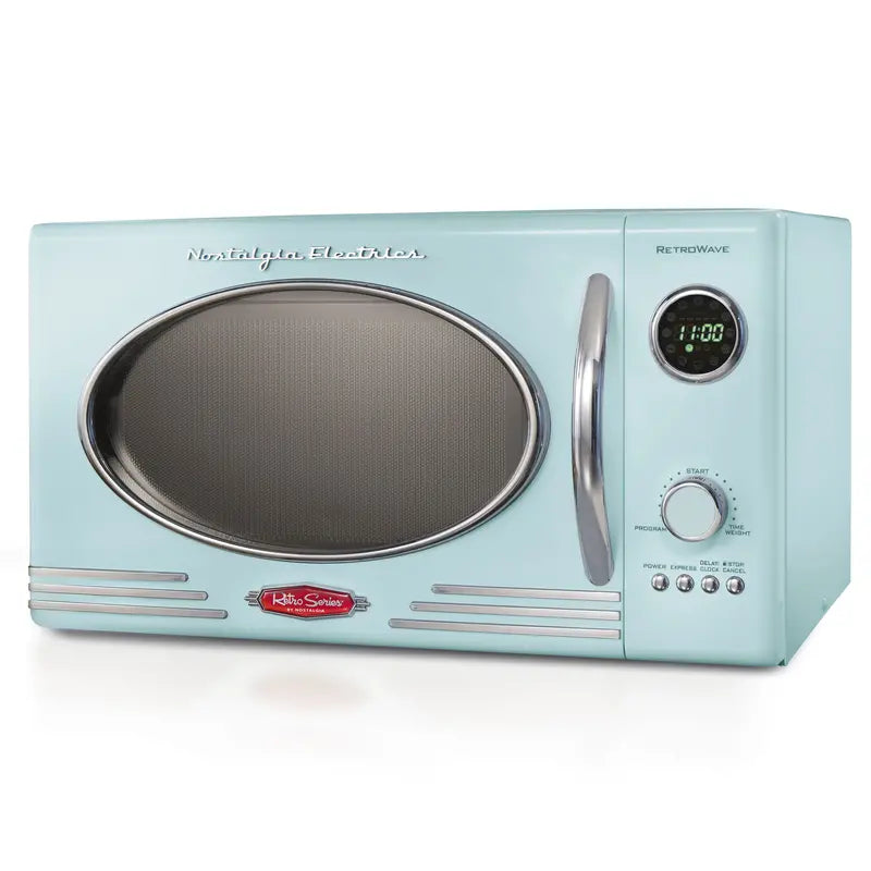 Retro Aqua 0.9 Cu. Ft. 800W Countertop Microwave Oven  Nostalgia