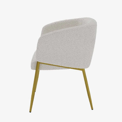 Fauteuil de salle   manger bouclette blanche Basile