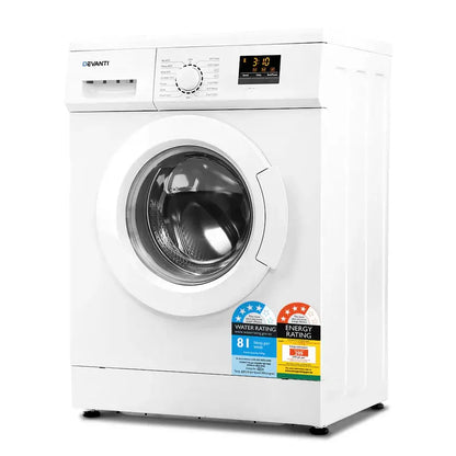 Devanti 8kg Front-Load Washing Machine  Quick Wash & 24-Hour Delay Start