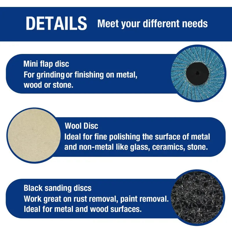 WORKPRO Sanding Disc Kit  101-Piece 2-Inch Assortment with 1/4-Inch Holder