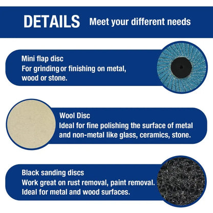 WORKPRO Sanding Disc Kit  101-Piece 2-Inch Assortment with 1/4-Inch Holder