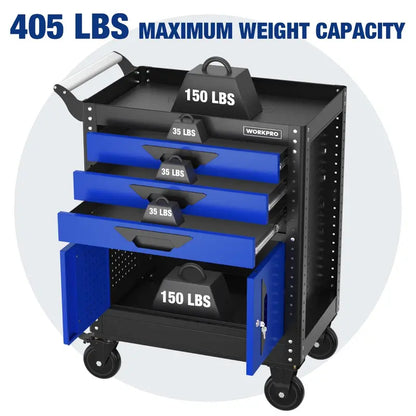 WORKPRO 27.5-Inch 3-Drawer Rolling Tool Chest with Heavy-Duty Casters
