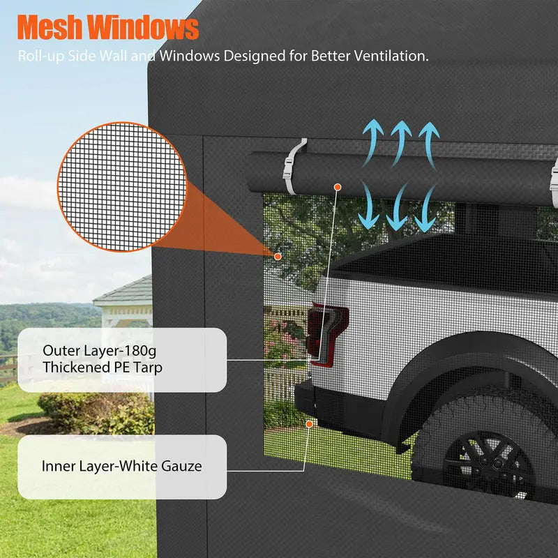 JYQAQA 12×20 FT Heavy-Duty Carport Canopy  All-Season, UV-Resistant Shelter for Vehicle Protection