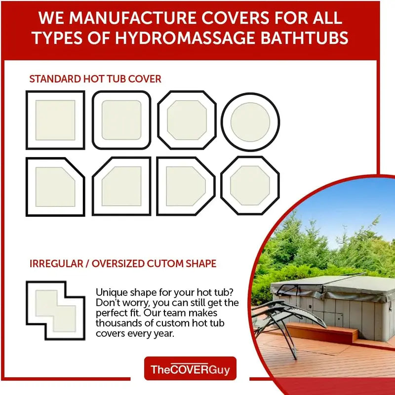 Custom Hot Tub Cover  Energy-Efficient Insulated Spa Lid Available in 4″, 5″, or 6″ Tapered Thickness for All Climates