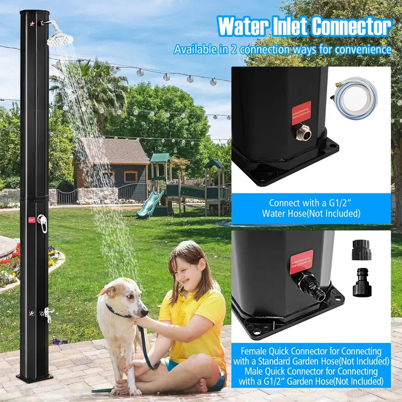 9.3-Gallon Solar Garden Shower  Eco-Friendly Outdoor Rinse Station